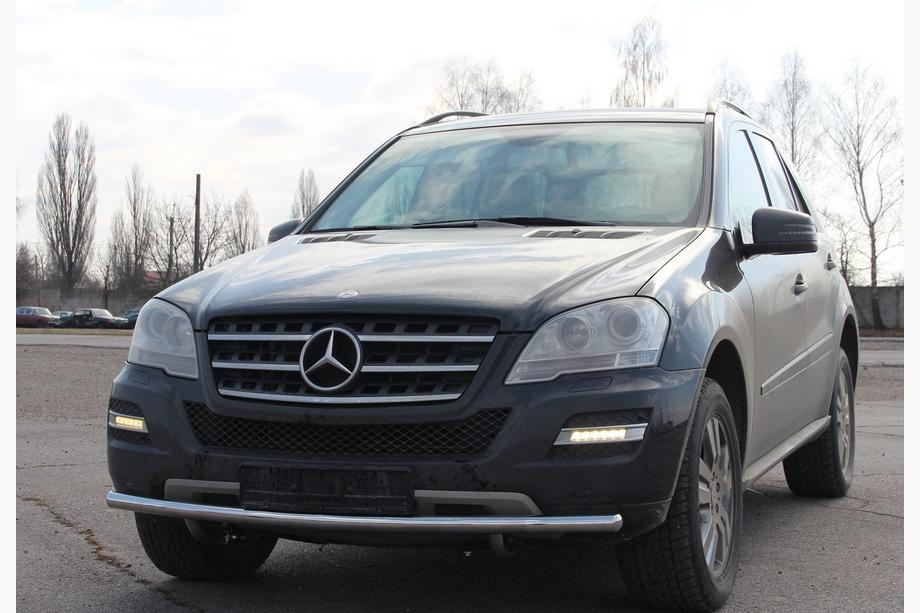 Mercedes ML W164 2005-2011 гг. Передняя защита ST008 (нержавейка) Фото 3