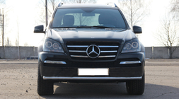 Mercedes GL class X164 2006-2012 гг. Передняя защита ST008 (нержавейка) фото 1