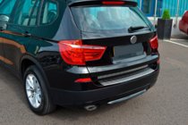 BMW X3 F25 2011-2018 гг. Накладка на задний бампер из нержавеющей стали OmsaLine (матовая, нерж.) фото 5