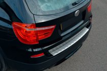 BMW X3 F25 2011-2018 гг. Накладка на задний бампер из нержавеющей стали OmsaLine (матовая, нерж.) фото 1