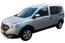 Dacia Dokker 2013-2022 гг. Окантовка окон (2 шт., нержавейка) Carmos - Турецкая Нержавеющая Сталь фото 1