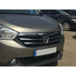 Хромированные накладки на решетку (4 шт, нержавейка) Dacia Lodgy 2012-2022 гг. фото 4