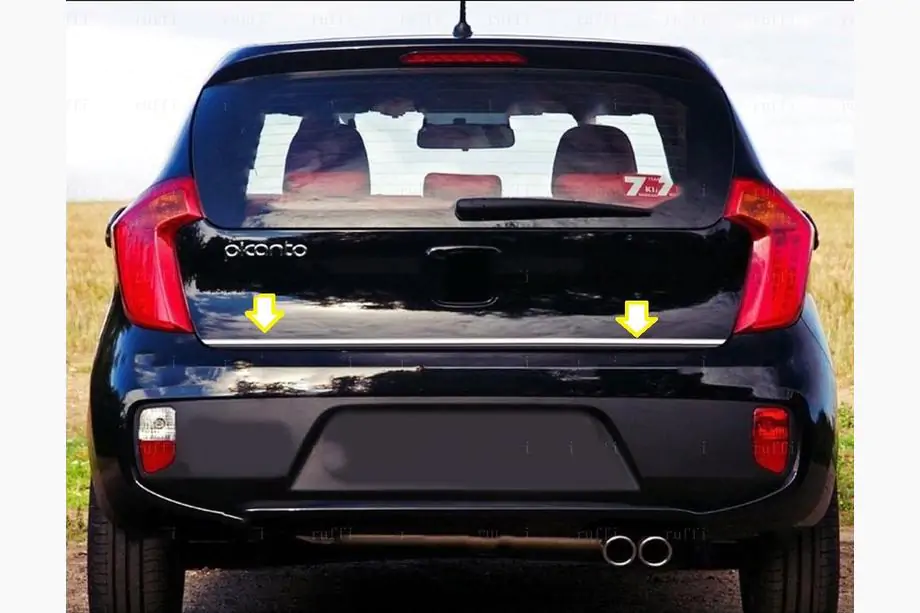 Kia Picanto 2011-2016 гг. Накладка на багажник нержавейка Image