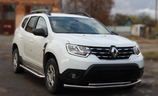 Dacia Duster 2008-2018 гг. Передняя защита ST014 (нержавейка) d60/60 фото 3