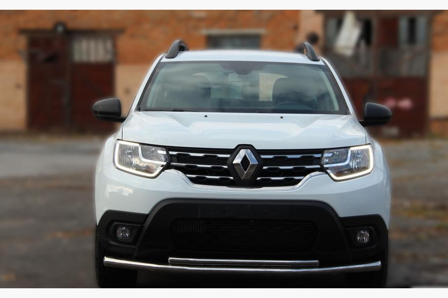Dacia Duster 2008-2018 гг. Передняя защита ST014 (нержавейка) d60/60 Image