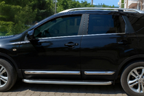 Nissan Qashqai 2007-2010 гг. Дверные молдинги OmsaLine (4 шт, нержавейка) фото 1