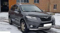 Hyundai Santa Fe 2 2006-2012 гг. Передняя защита ST014 (нержавейка) фото 3