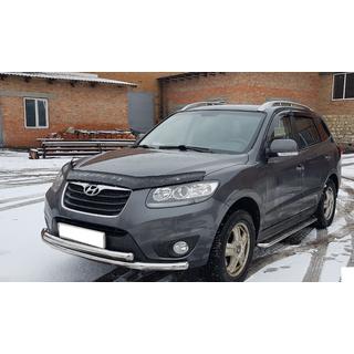 Передняя защита ST014 (нержавейка) Hyundai Santa Fe 2 2006-2012 гг. фото 2