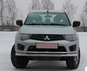 Mitsubishi L200 2006-2015 гг. Передняя защита ST014 (нержавейка) d60/42 фото 1