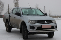 Mitsubishi L200 2006-2015 гг. Передняя защита ST014 (нержавейка) d60/42 фото 3
