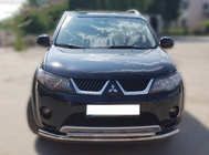 Mitsubishi Outlander 2006-2012 гг. Передняя защита ST014 (нержавейка) фото 1
