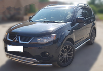 Mitsubishi Outlander 2006-2012 гг. Передняя защита ST014 (нержавейка) фото 2