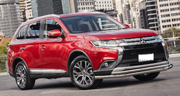 Mitsubishi Outlander 2012-2021 гг. Передняя защита ST014 (нержавейка) фото 1