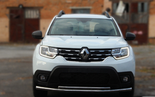 Renault Duster 2008–2017 гг. Передняя защита ST014 (нержавейка) фото 1