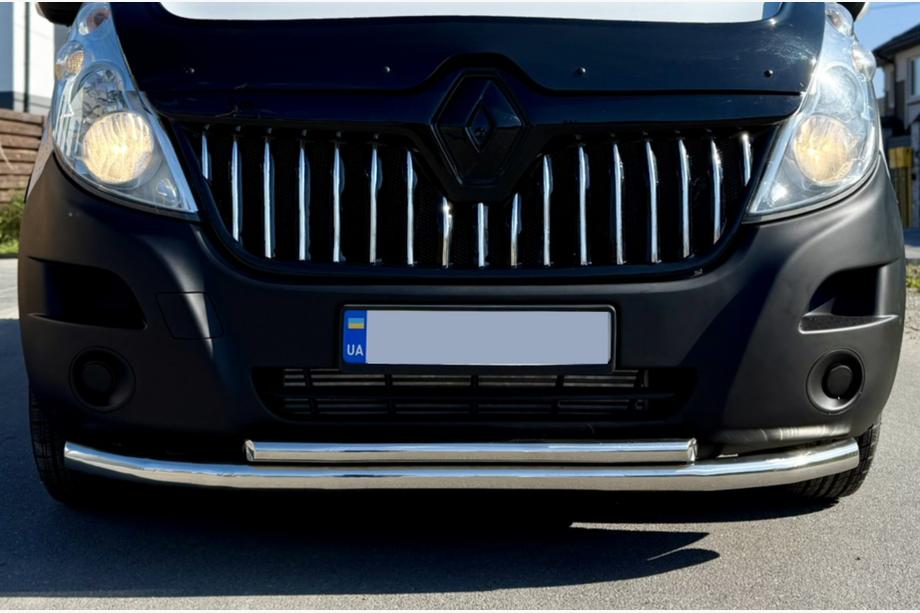 Renault Master 2011-2023 гг. Передняя защита ST014 (нержавейка) d60/42 Image