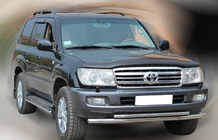 Toyota Land Cruiser 100 1998-2007 гг. Передняя защита ST014 (нержавейка) фото 3