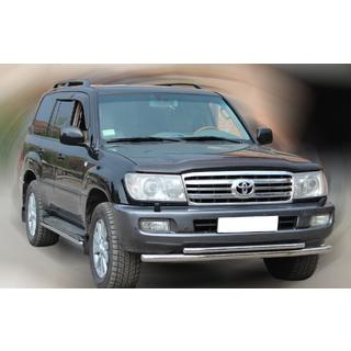Передняя защита ST014 (нержавейка) Toyota Land Cruiser 100 1998-2007 гг. фото 3