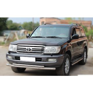 Передняя защита ST014 (нержавейка) Toyota Land Cruiser 100 1998-2007 гг. фото 2