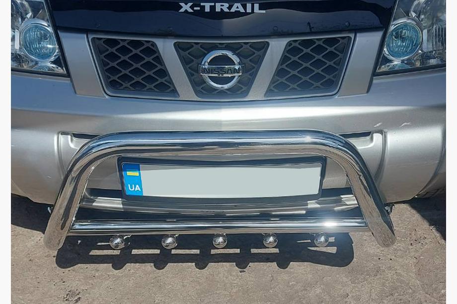 Nissan X-trail T30 2002-2007 гг. Кенгурятник QT006 (нерж. сталь) Image
