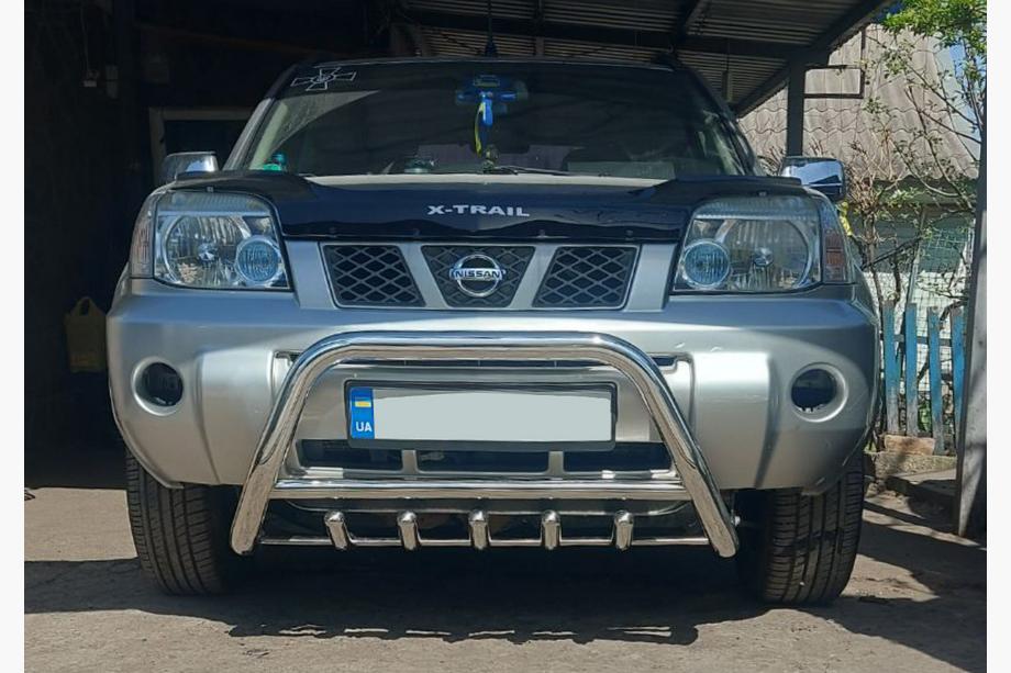 Nissan X-trail T30 2002-2007 гг. Кенгурятник QT006 (нерж. сталь) Фото 2