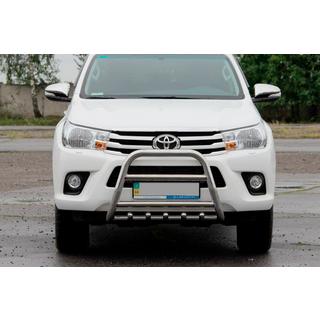 Кенгурятник QT006 (нерж. сталь) Toyota Hilux 2015- гг.