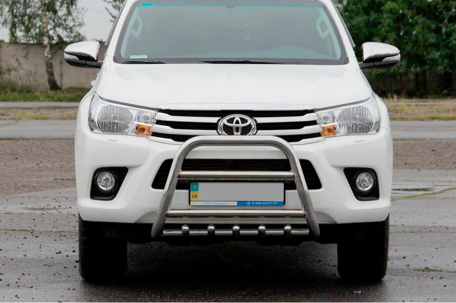 Toyota Hilux 2015- гг. Кенгурятник QT006 (нерж. сталь) Image