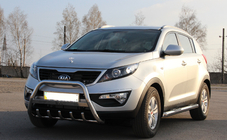 Kia Sportage 2010-2015 гг. Кенгурятник WT004 Нержавейка фото 3