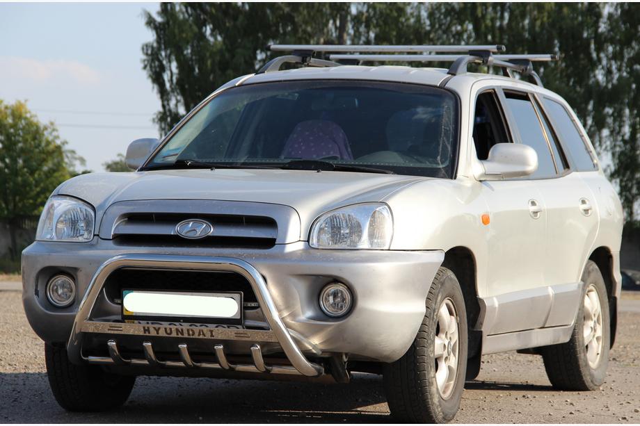 Hyundai Santa Fe 1 2000-2006 гг. Кенгурятник WT004 Нержавейка Image