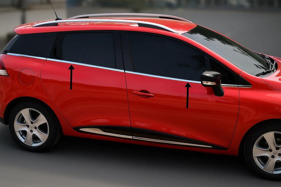 Renault Clio IV 2012-2019 гг. Окантовка окон нержавейка (Sport Tourer, 8 шт) Image