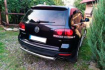 Volkswagen Touareg 2002–2010 гг. Задняя защита AK002 (2 шт., нерж. сталь) фото 2