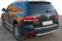 Volkswagen Touareg 2002–2010 гг. Задняя защита AK002 (2 шт., нерж. сталь) фото 3