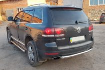 Volkswagen Touareg 2002–2010 гг. Задняя защита AK002 (2 шт., нерж. сталь) фото 4