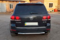 Volkswagen Touareg 2002–2010 гг. Задняя защита AK002 (2 шт., нерж. сталь) фото 5