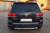 Volkswagen Touareg 2002–2010 гг. Задняя защита AK002 (2 шт., нерж. сталь) фото 6
