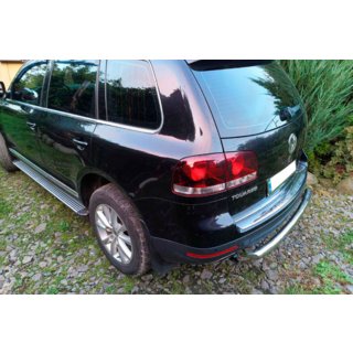 Задняя защита AK002 (2 шт., нерж. сталь) Volkswagen Touareg 2002–2010 гг. фото 1