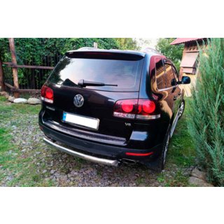 Задняя защита AK002 (2 шт., нерж. сталь) Volkswagen Touareg 2002–2010 гг. фото 2