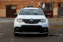 Dacia Duster 2018-2024 гг. Передняя защита F3-10 (нержавейка) фото 2