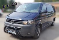 Volkswagen T5 2010-2015 гг. Кенгурятник WT003 Черный Нержавейка фото 2