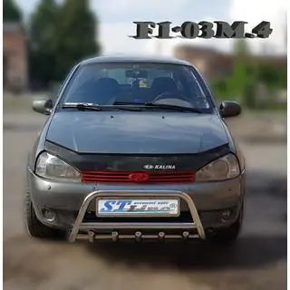 Кенгурятник WT003 (60 мм, нержавейка) Lada Kalina 2004-2011 гг. фото 2