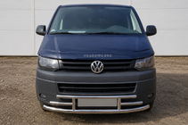 Volkswagen T5 2010-2015 гг. Передняя защита F3-42 (нержавейка) фото 1