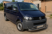 Volkswagen T5 2010-2015 гг. Передняя защита F3-42 (нержавейка) фото 3