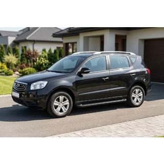 Боковые Подножки Allmond Black (2 шт., Алюминий) Geely Emgrand X7 2011- гг. фото 1