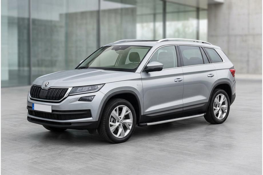 Skoda Kodiaq 2016-2023 гг. Боковые Подножки Fullmond (2 шт., Алюминий) Image