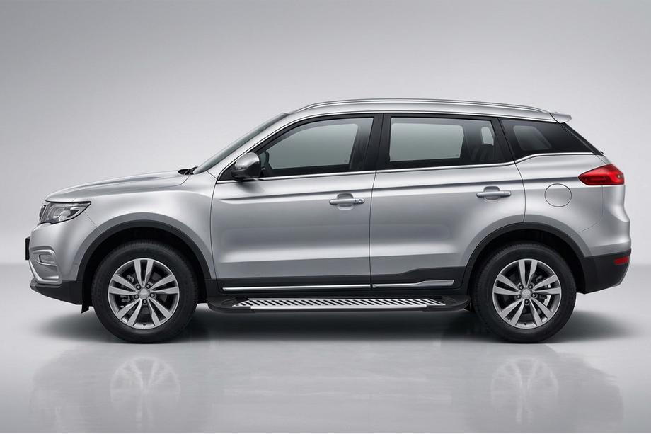 Geely Emgrand X7 2011- гг. Боковые Подножки Line (2 шт., Алюминий) Image