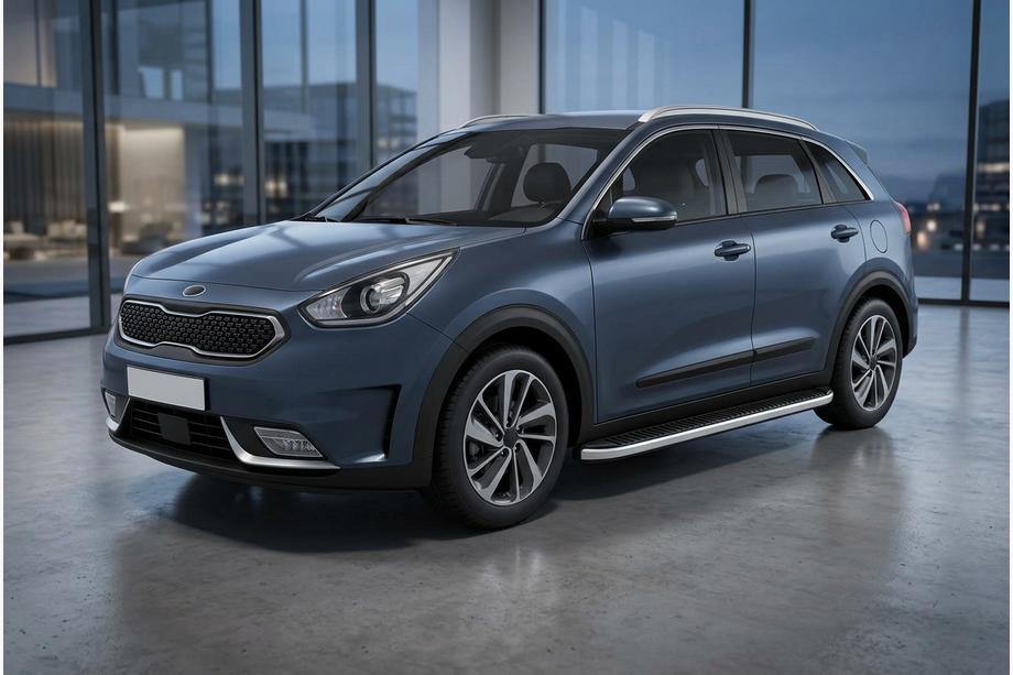 Kia Niro 2016–2021 гг. Боковые Подножки Tayga Grey (2 шт., Алюминий) Image