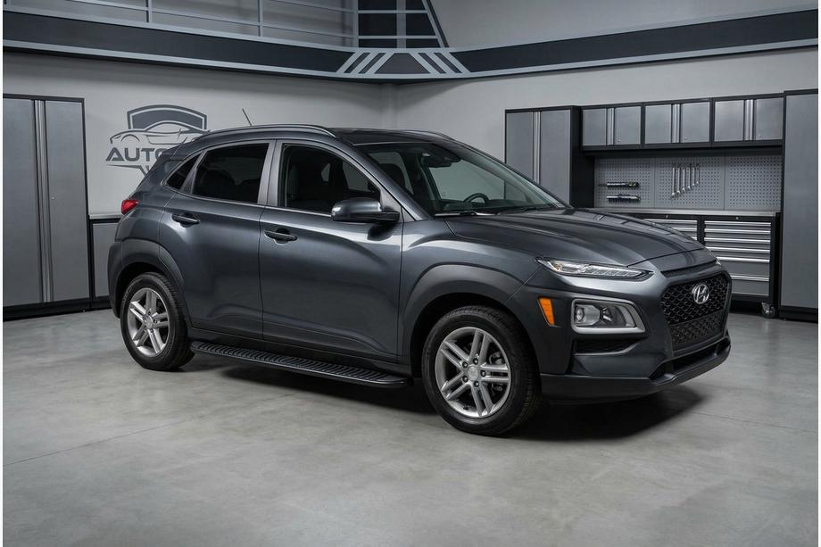 Hyundai Kona 2017-2023 гг. Боковые Подножки Tayga Black (2 шт., Алюминий) Image
