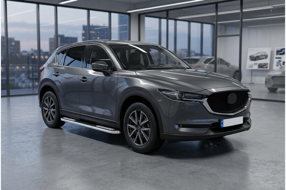 Mazda CX-5 2017–2025 гг. Боковые Подножки Tayga V2 (2 шт., Алюминий) Image