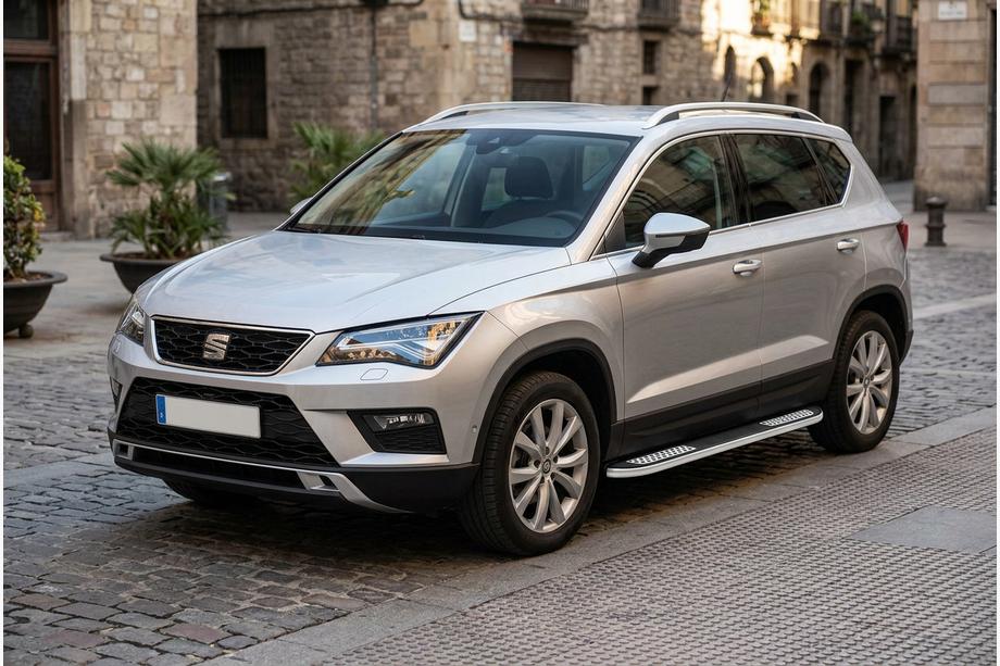 Seat Ateca 2016- гг. Боковые Подножки Tayga V2 (2 шт., Алюминий) Image