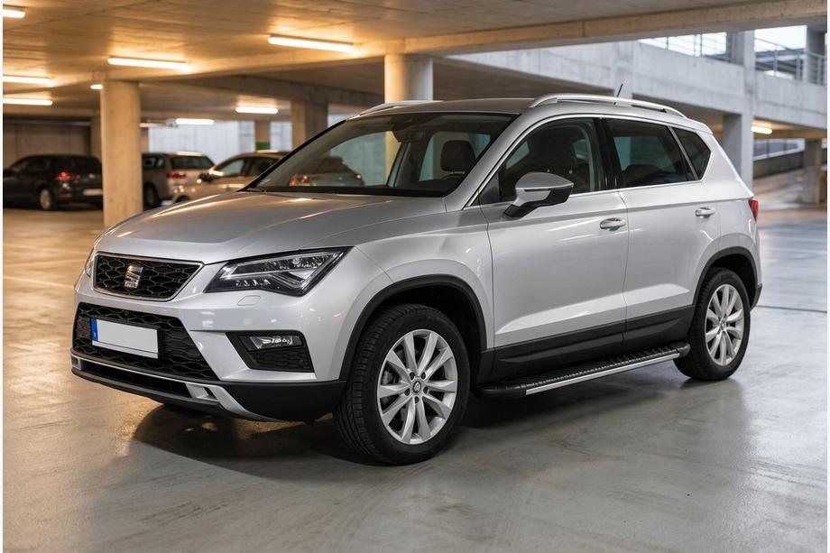 Seat Ateca 2016- гг. Боковые Подножки Bosphore Grey (2 шт., Алюминий) Image