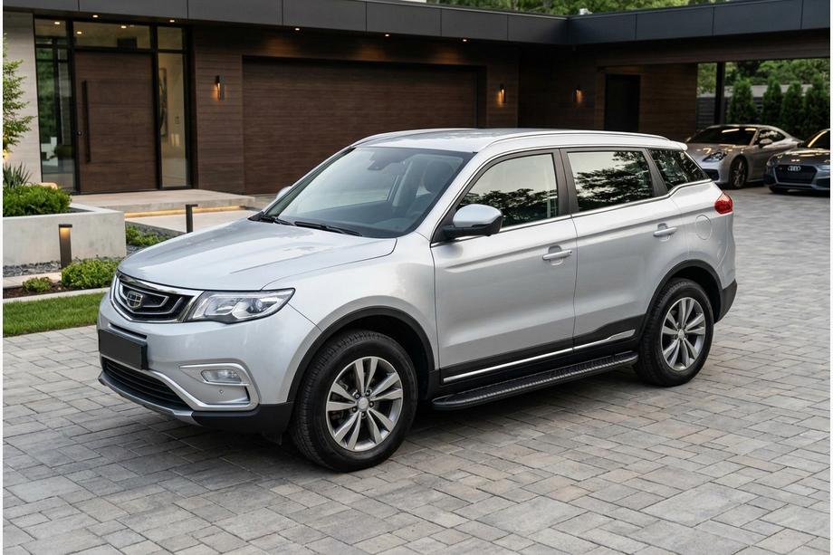 Geely Emgrand X7 2011- гг. Боковые Подножки Bosphore Black (2 шт., Алюминий) Image